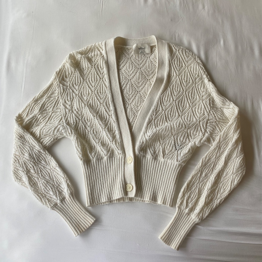 Aritzia Wilfred Thais Cardigan Plunge Knit